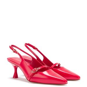 LARROUDÉ | Ines Pump In Scarlet Leather | Size: 9